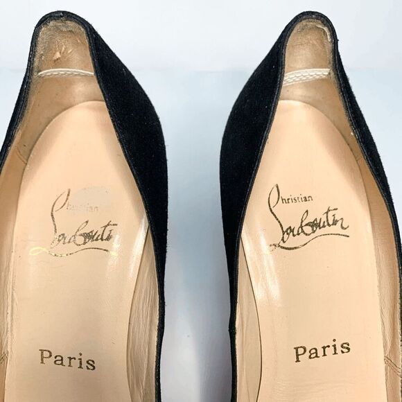 Christian Louboutin Black Peep Toe Heels - Picture 4 of 10